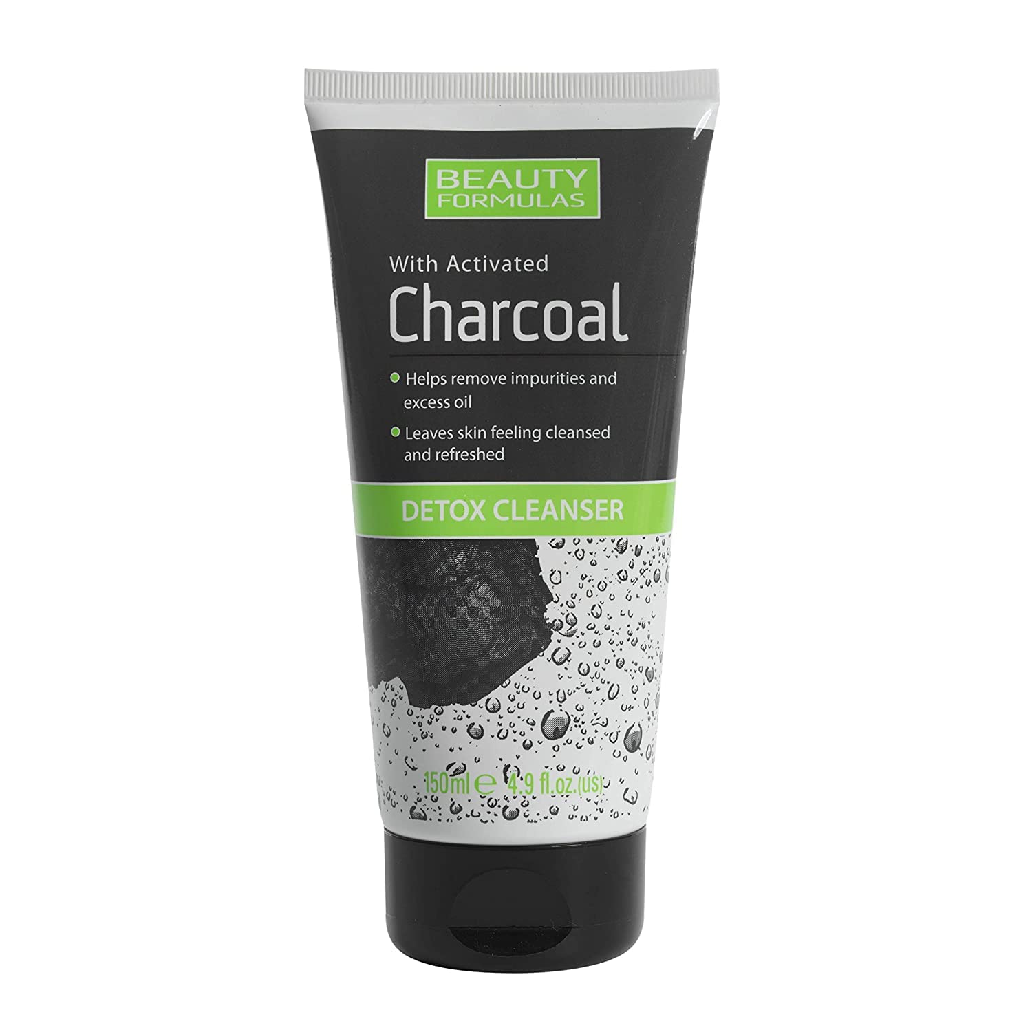 Beauty Formulas Charcoal Detox Cleanser – bouteille 150 ml purifie la peau en douceur.