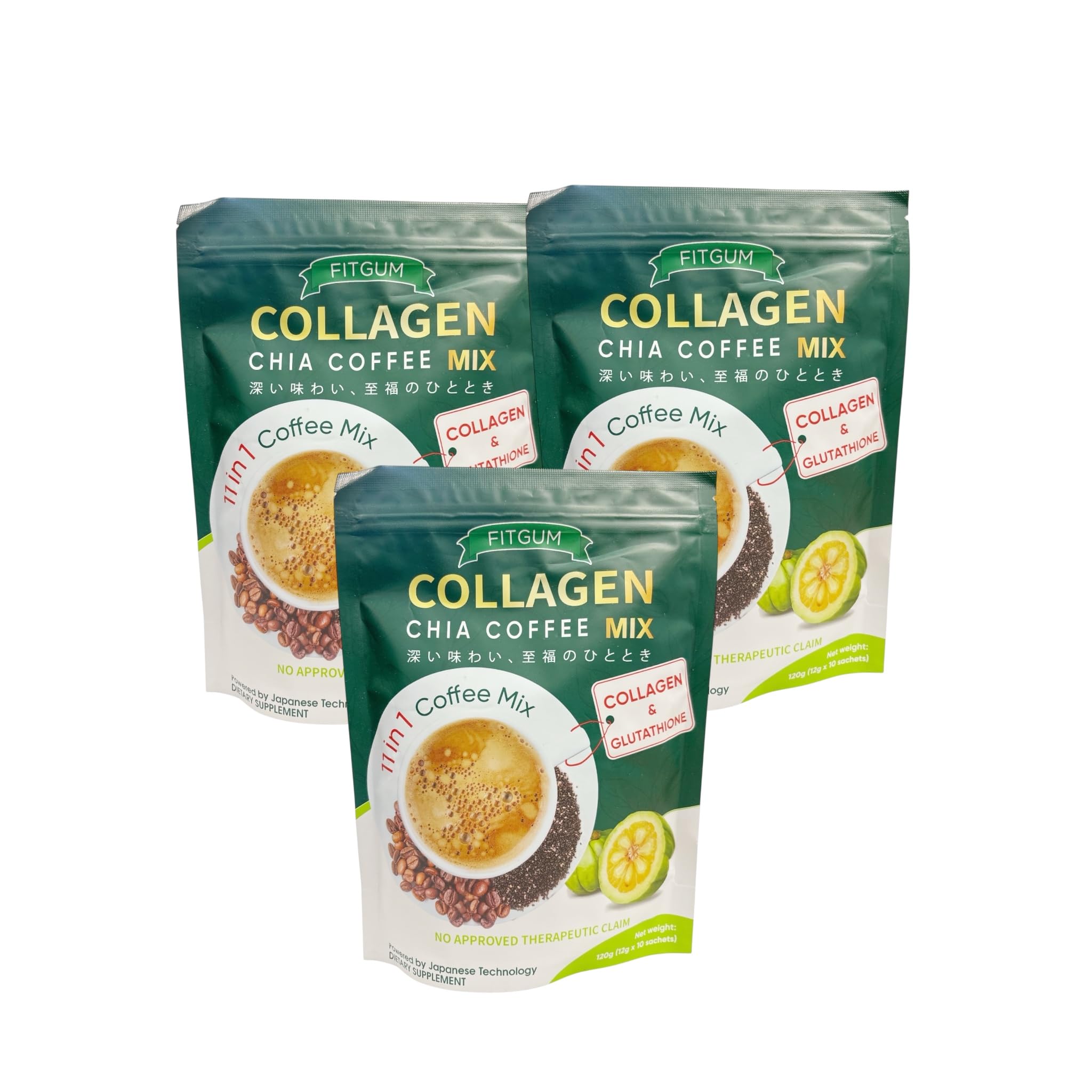 Beauty Milk Fit Gum Chia Café emballage élégant prêt à démarrer la journée