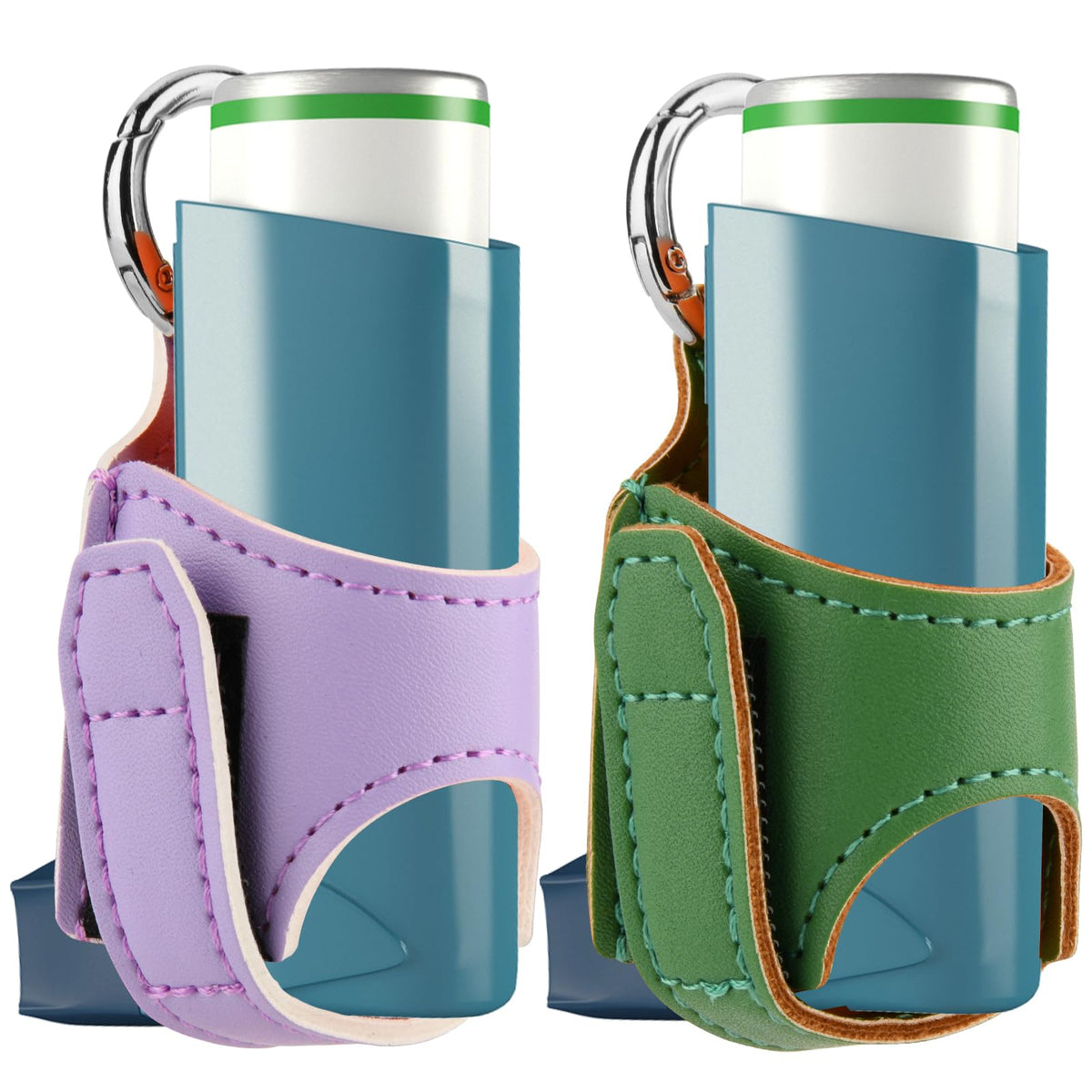 Beautyflier étui inhalateur vert compact favorise un accès rapide.