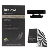 BeautyZ bandes blanchissantes PAP et charbon sur l emballage indiquant une solution douce