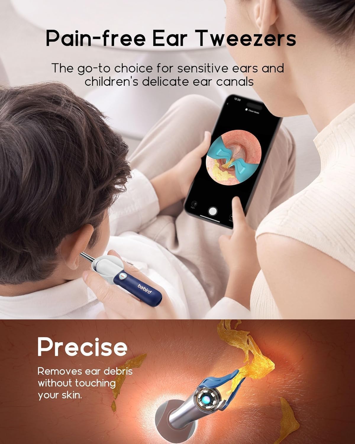 BEBIRD Earsight Plus pinces douces pour nettoyer sans douleur les oreilles.
