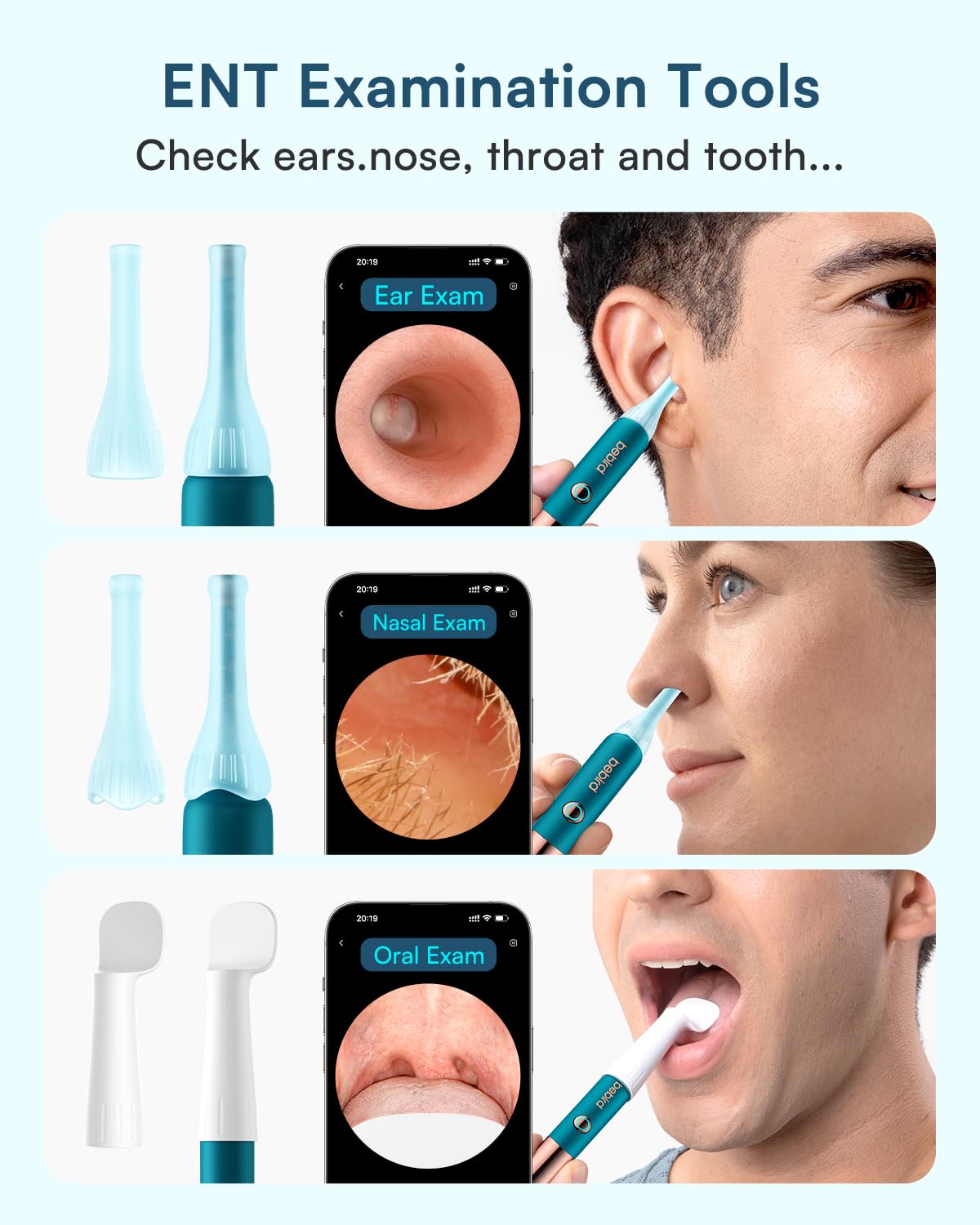 BEBIRD Earsight Ultra couvercles nasaux et oraux inclus.