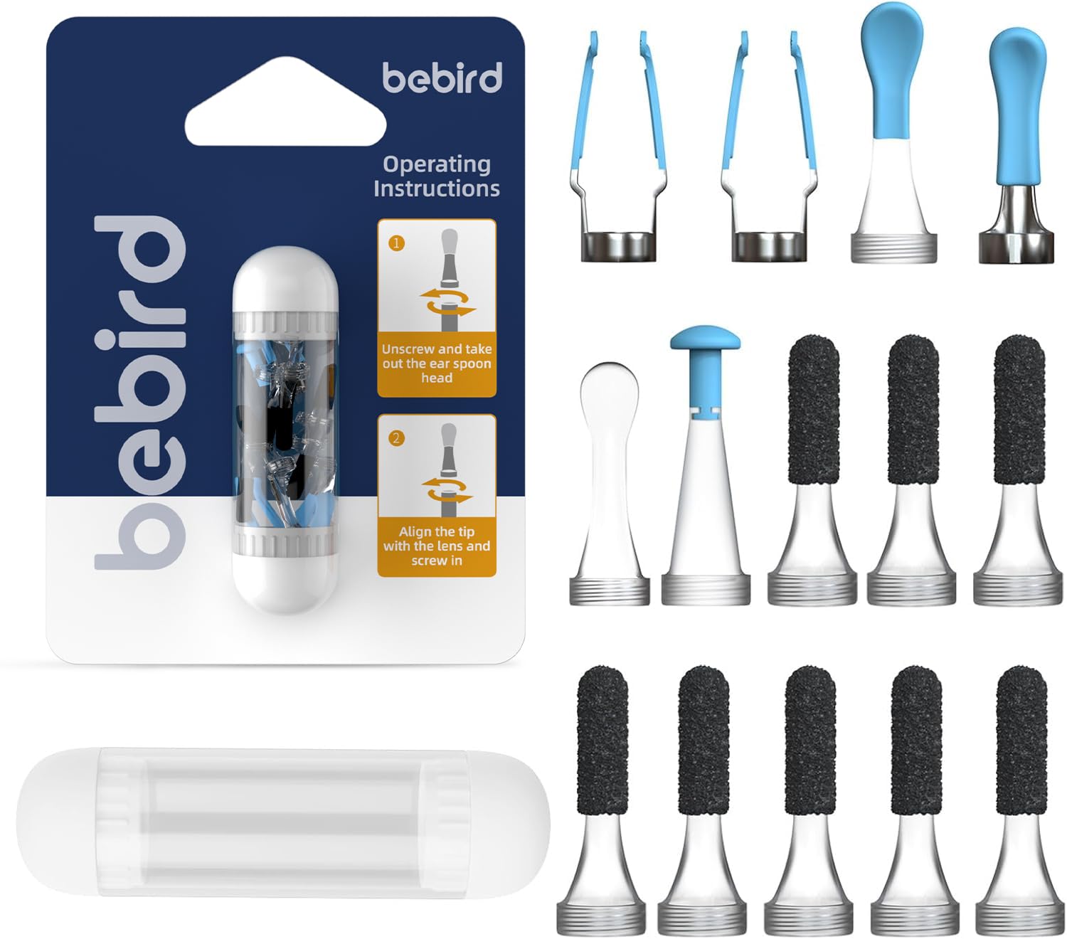 BEBIRD embouts silicone set-14pieces pour nettoyage des oreilles en douceur.