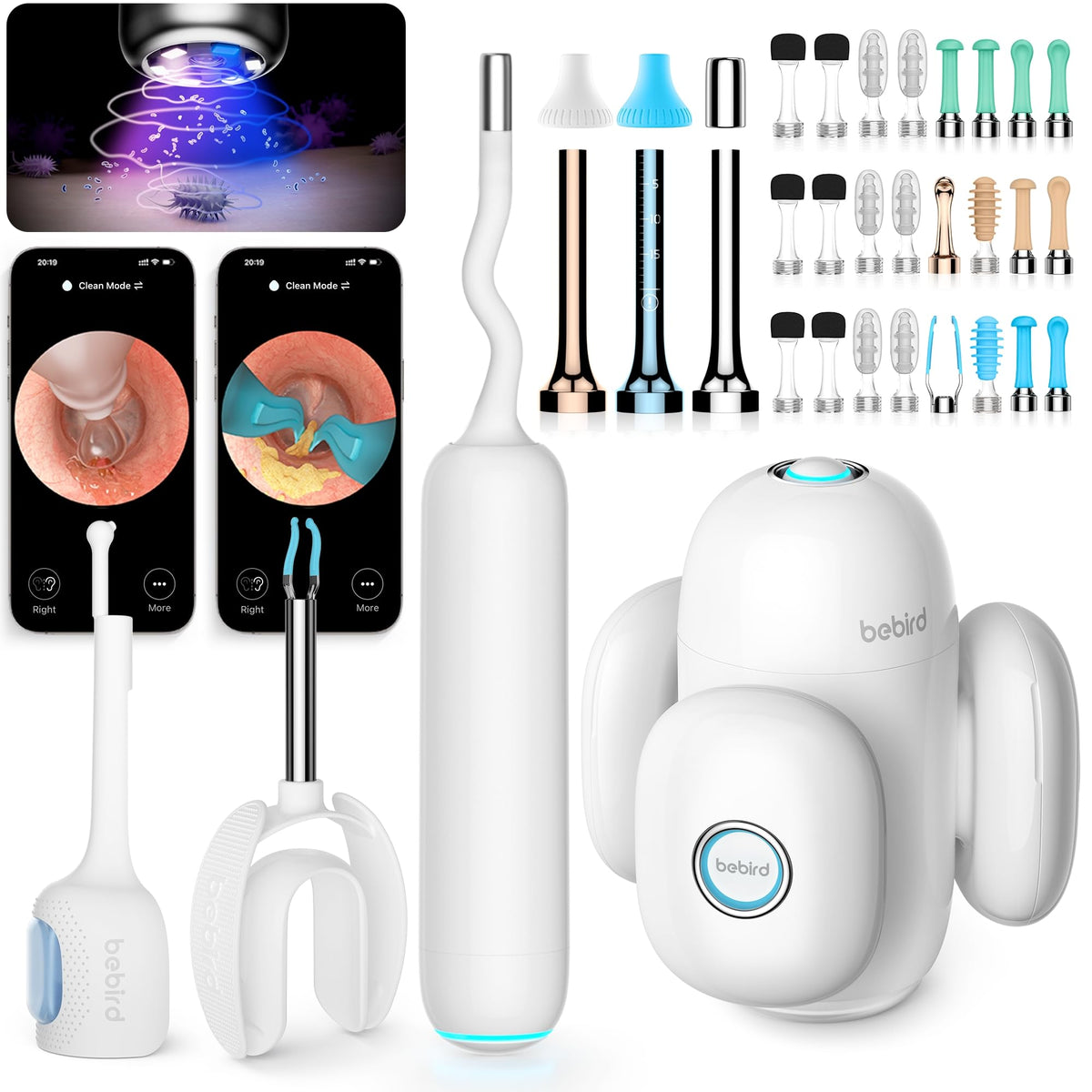BEBIRD Home 30S avec caméra flexible pour inspection précise de l’oreille.