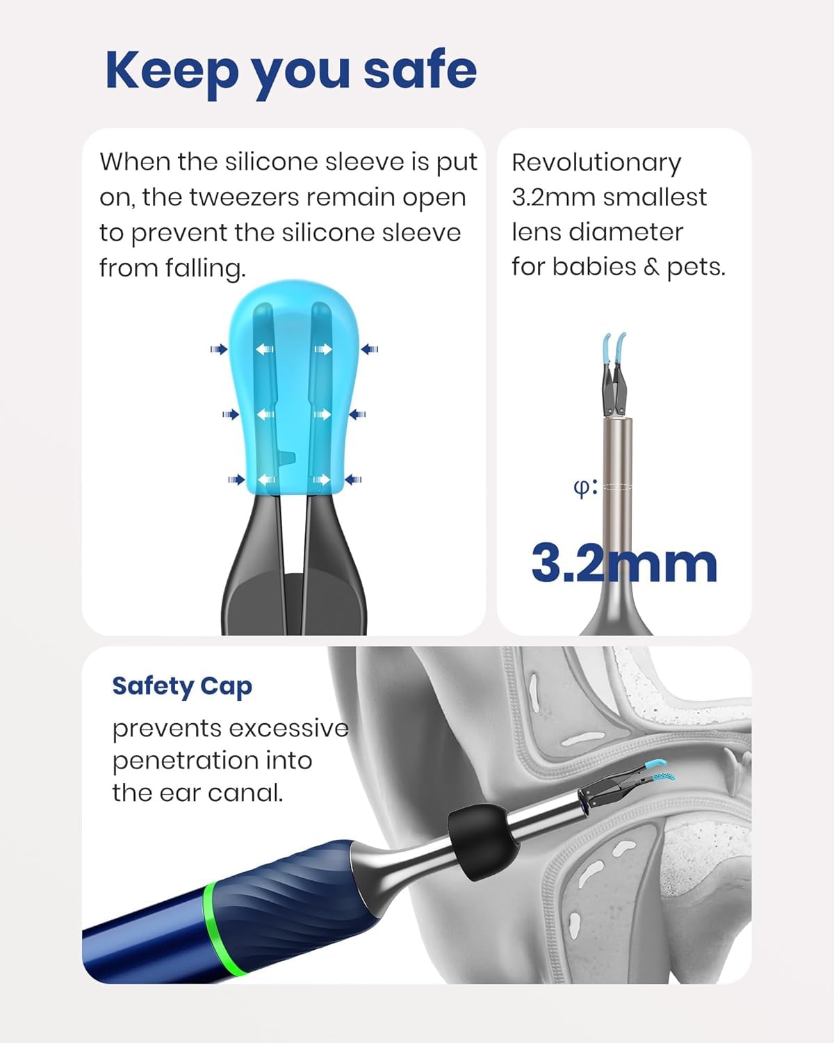 BEBIRD Note5 curettes oreille silicone: douceur et sécurité pour toute la famille.