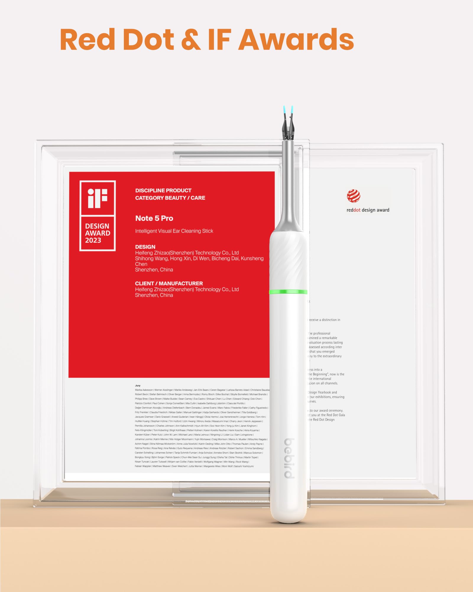Bebird Pro Note5 design ergonomique pour une prise en main naturelle.