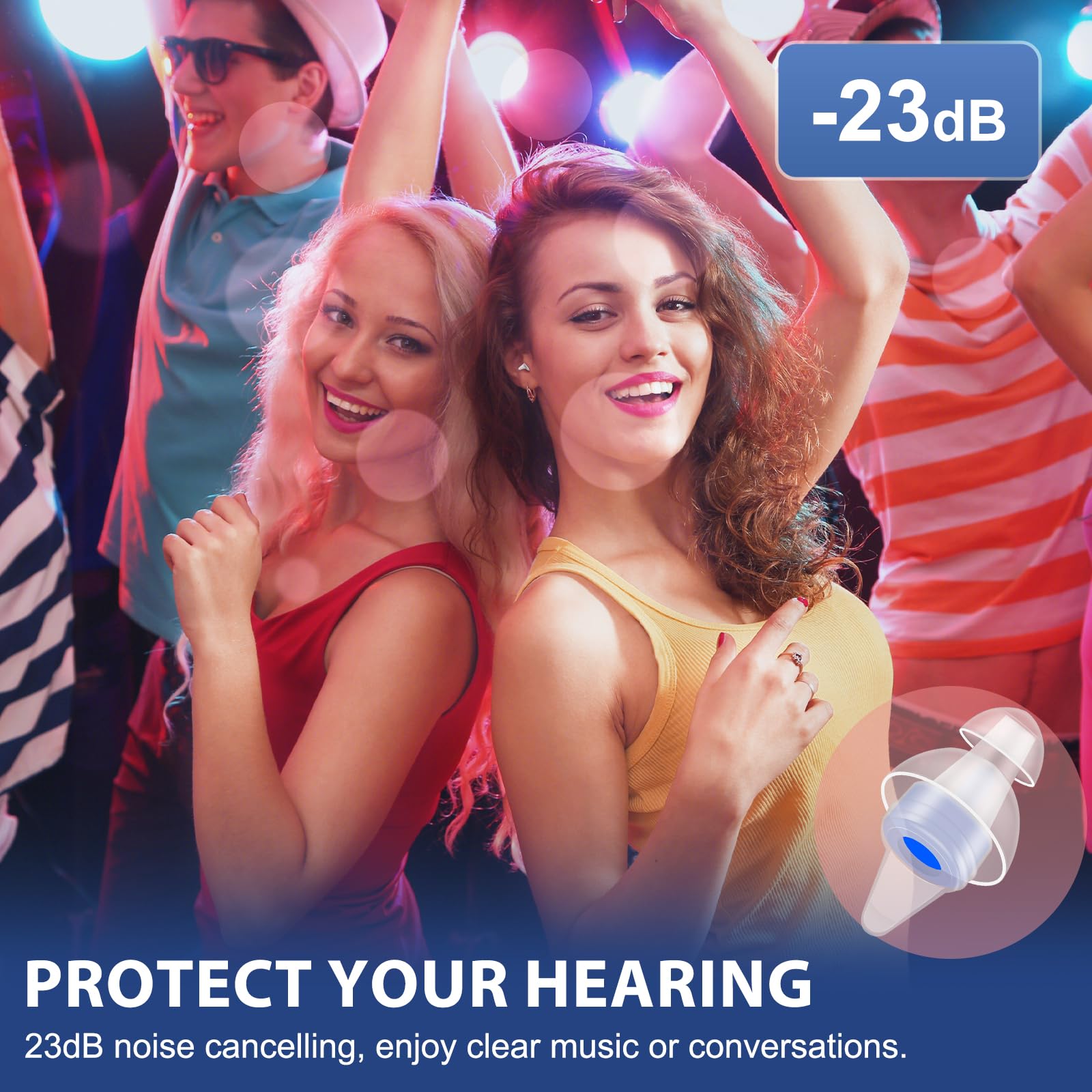 Becheln bouchons d'oreilles haute fidélité: filtrage précis pour une écoute nette en live.