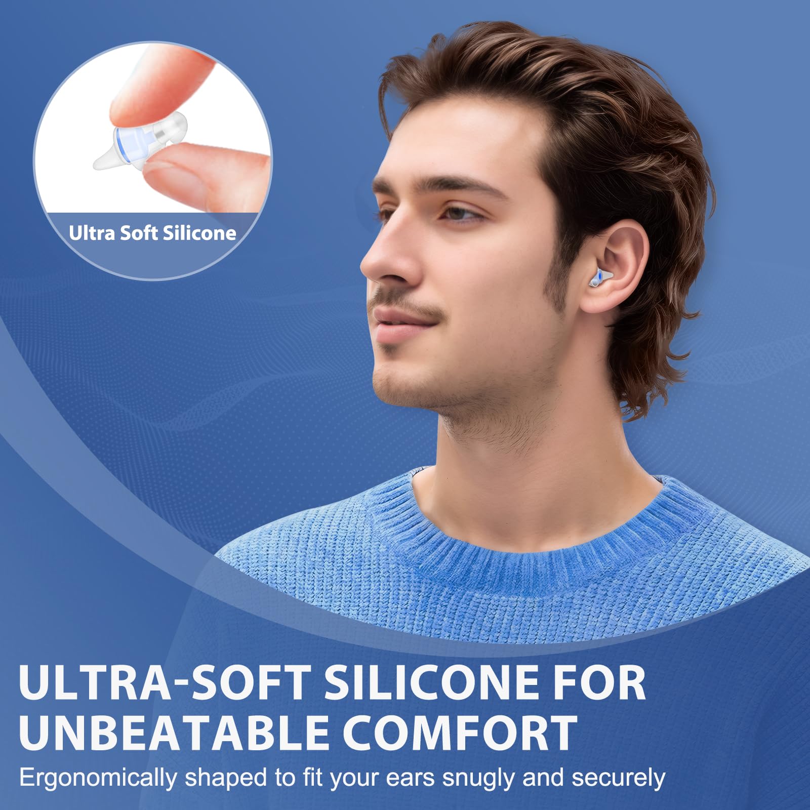 Becheln bouchons d'oreilles silicone hypoallergenique: confort au port prolongé.