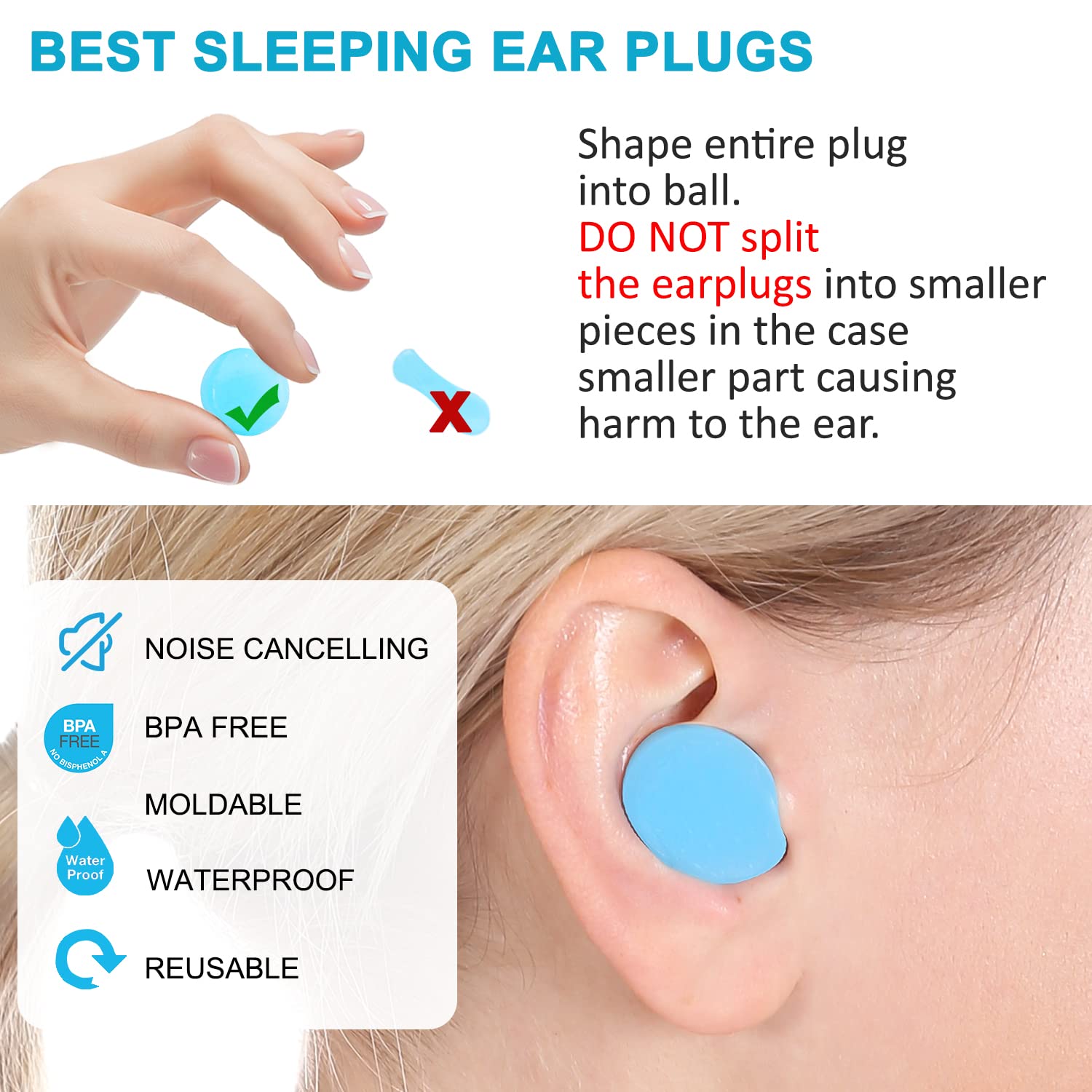 Becheln bouchons d'oreilles en silicone lors de concerts.