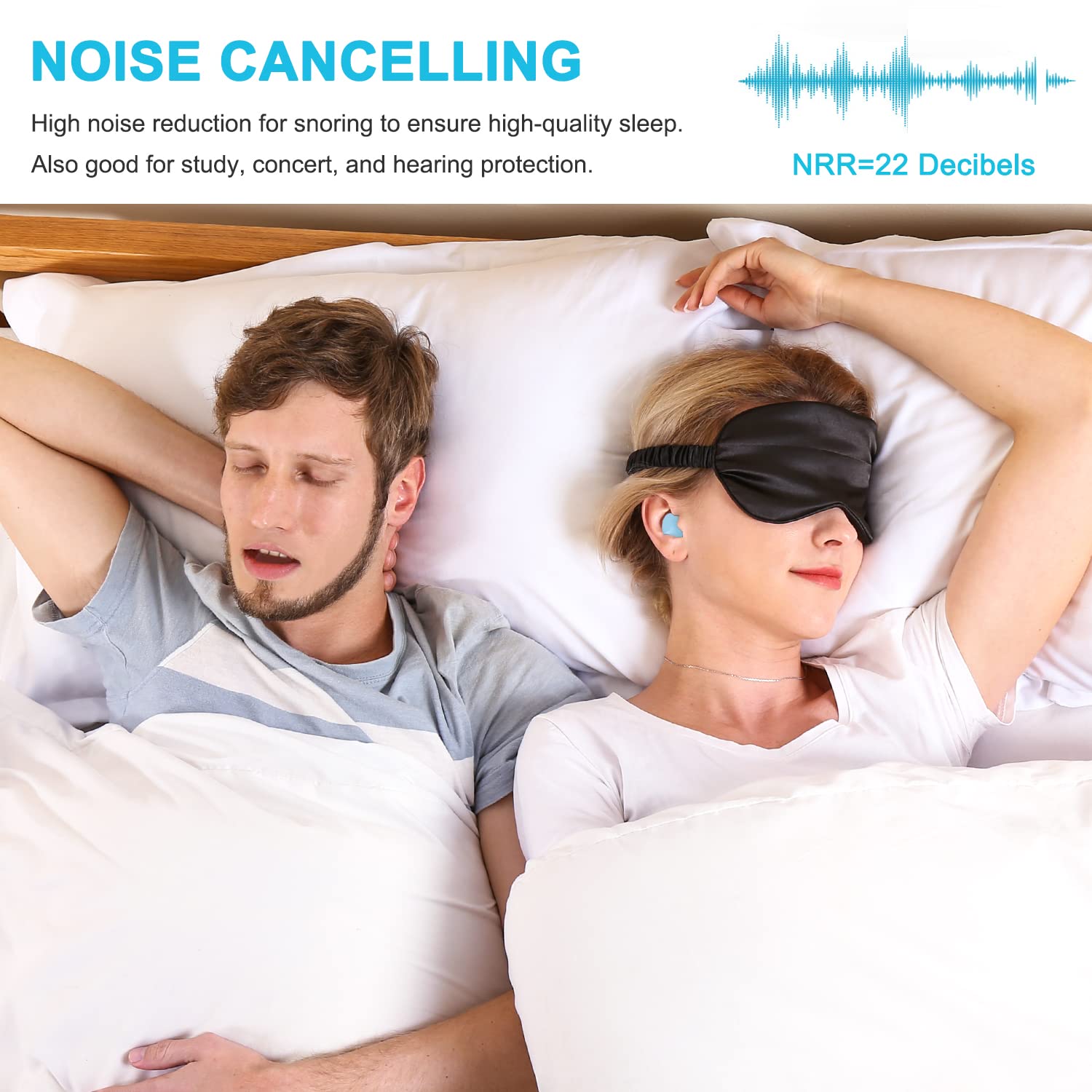 Becheln bouchons d'oreilles en silicone, confort exceptionnel pour dormir.