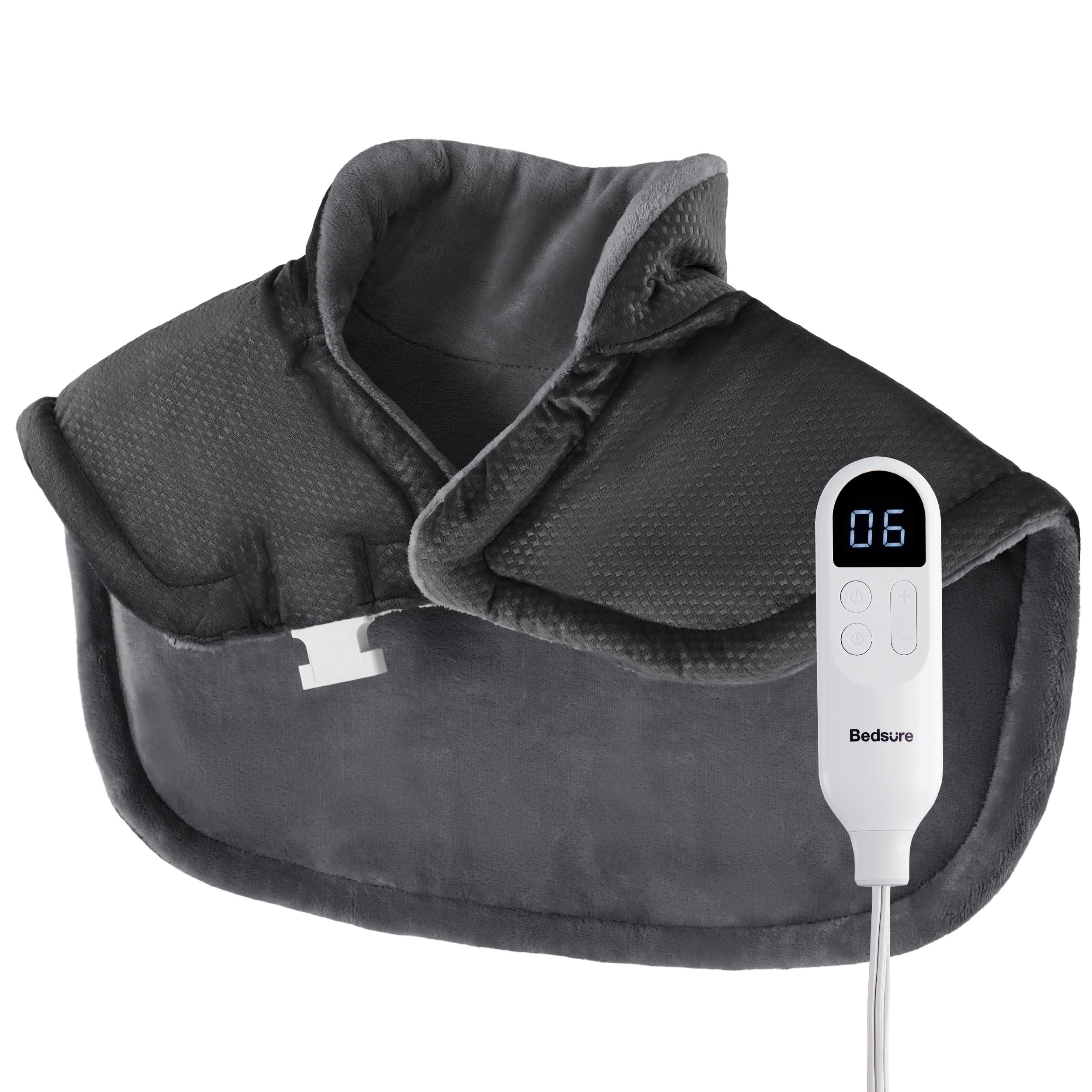 Bedsure chauffe-dos-epaules-cou-gris, chaleur ciblée pour le cou et les épaules.