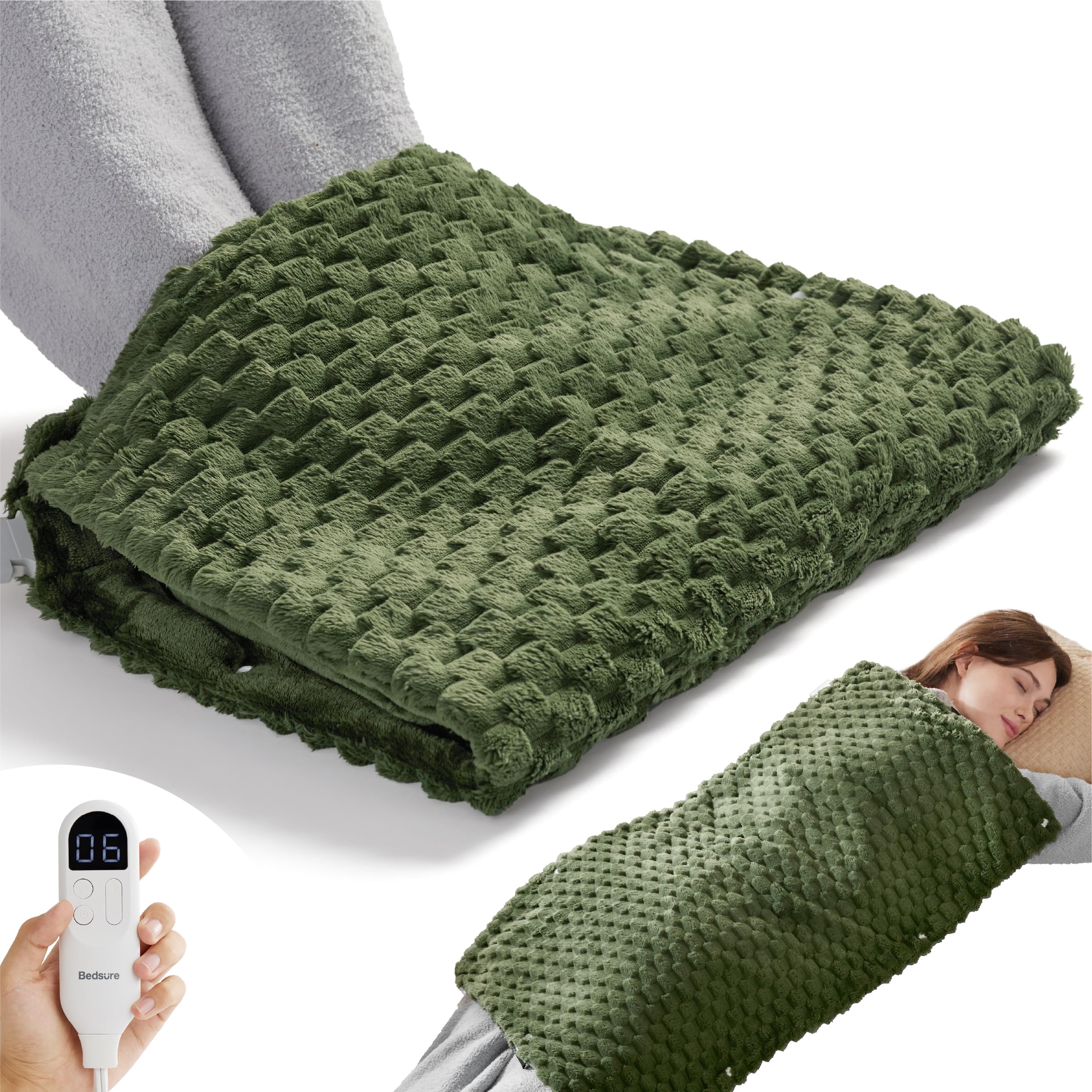 Bedsure chauffe-pieds ample 20x33 en flanelle, confort pour pieds fatigués