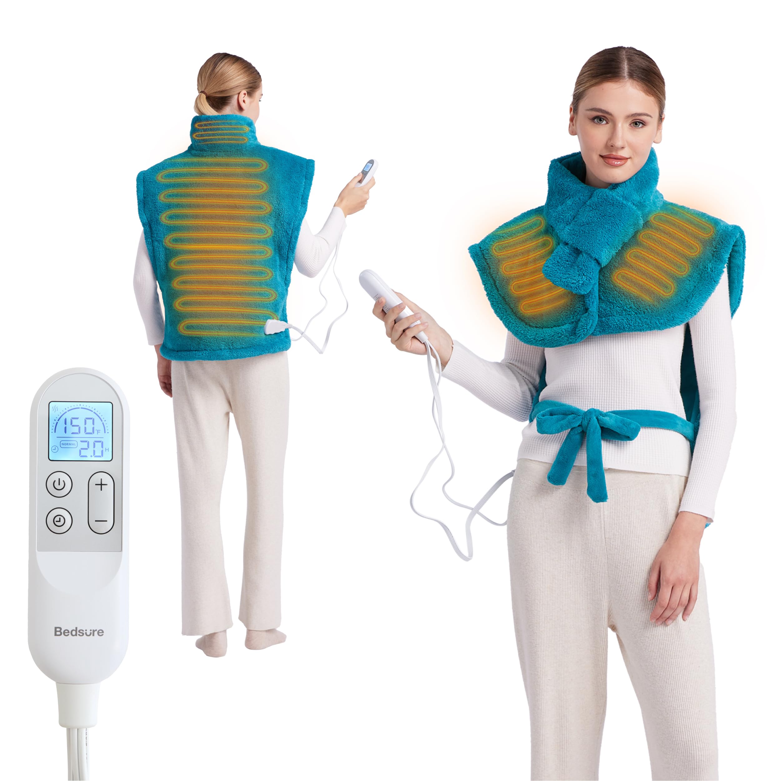Bedsure Wrap Heating Pad lavable en machine, entretien facilité.