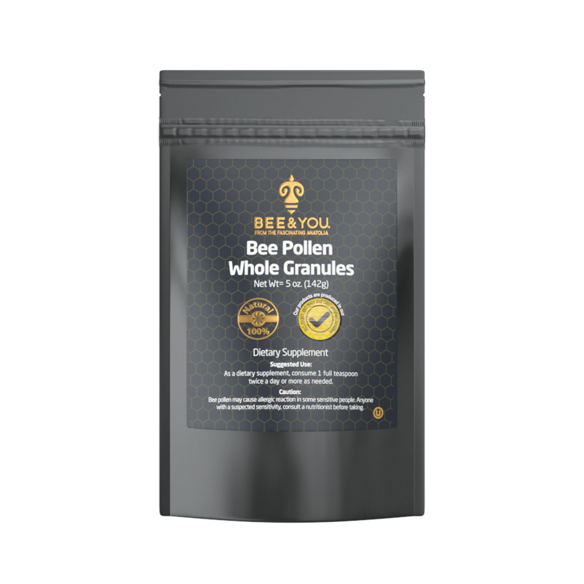 Bee & You Pollen granules – emballage: source naturelle de protéines et antioxydants.