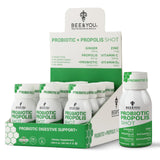 Bee & YOU Propolis Immun Shot: bouteille ouverte pour un coup de pouce immunitaire.