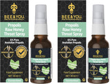 BEE & YOU spray gorge miel cru, soulagement naturel pour gorge irritée.