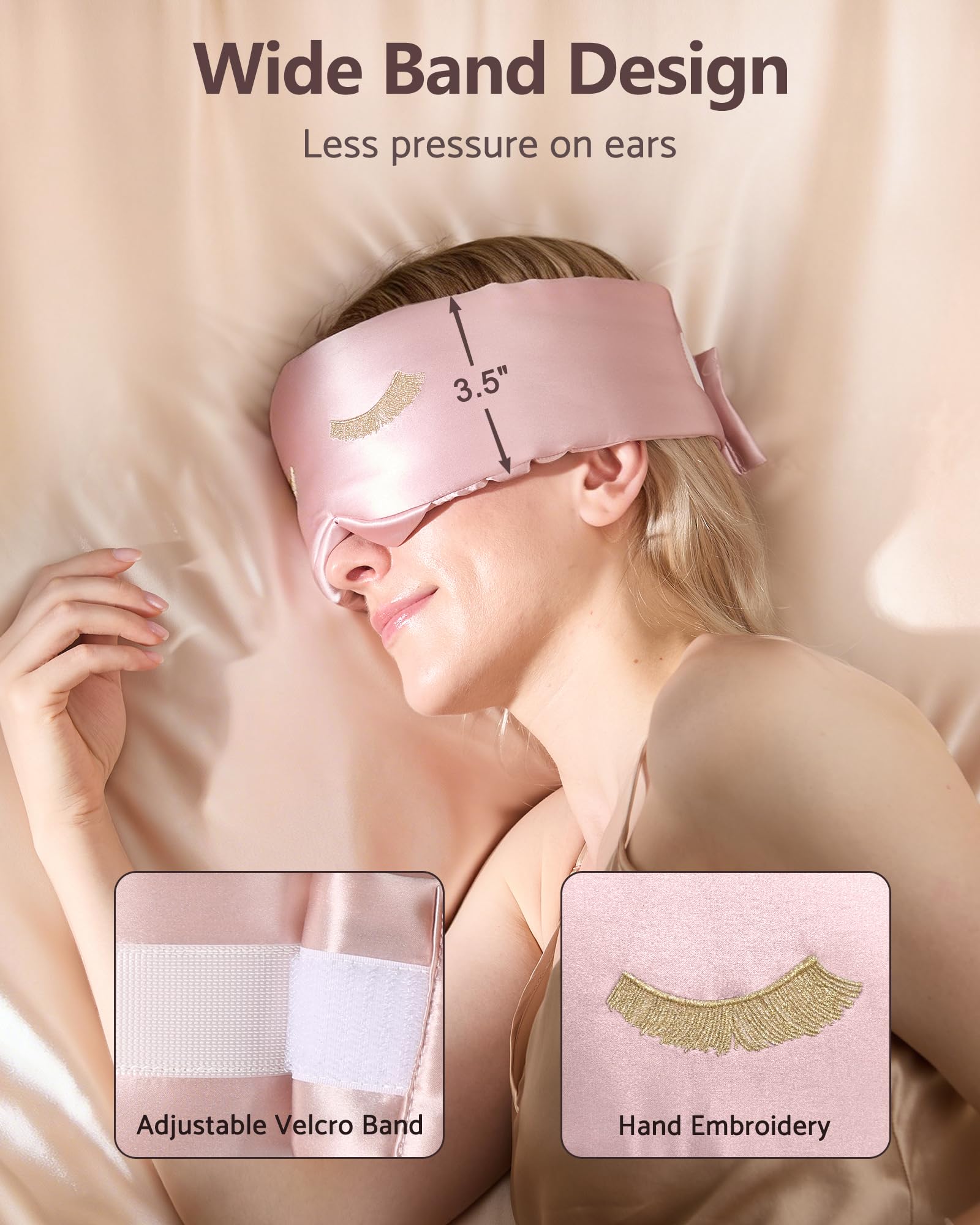 BeeVines Masque Sommeil: rembourrage nez pour obscurité sans pression.