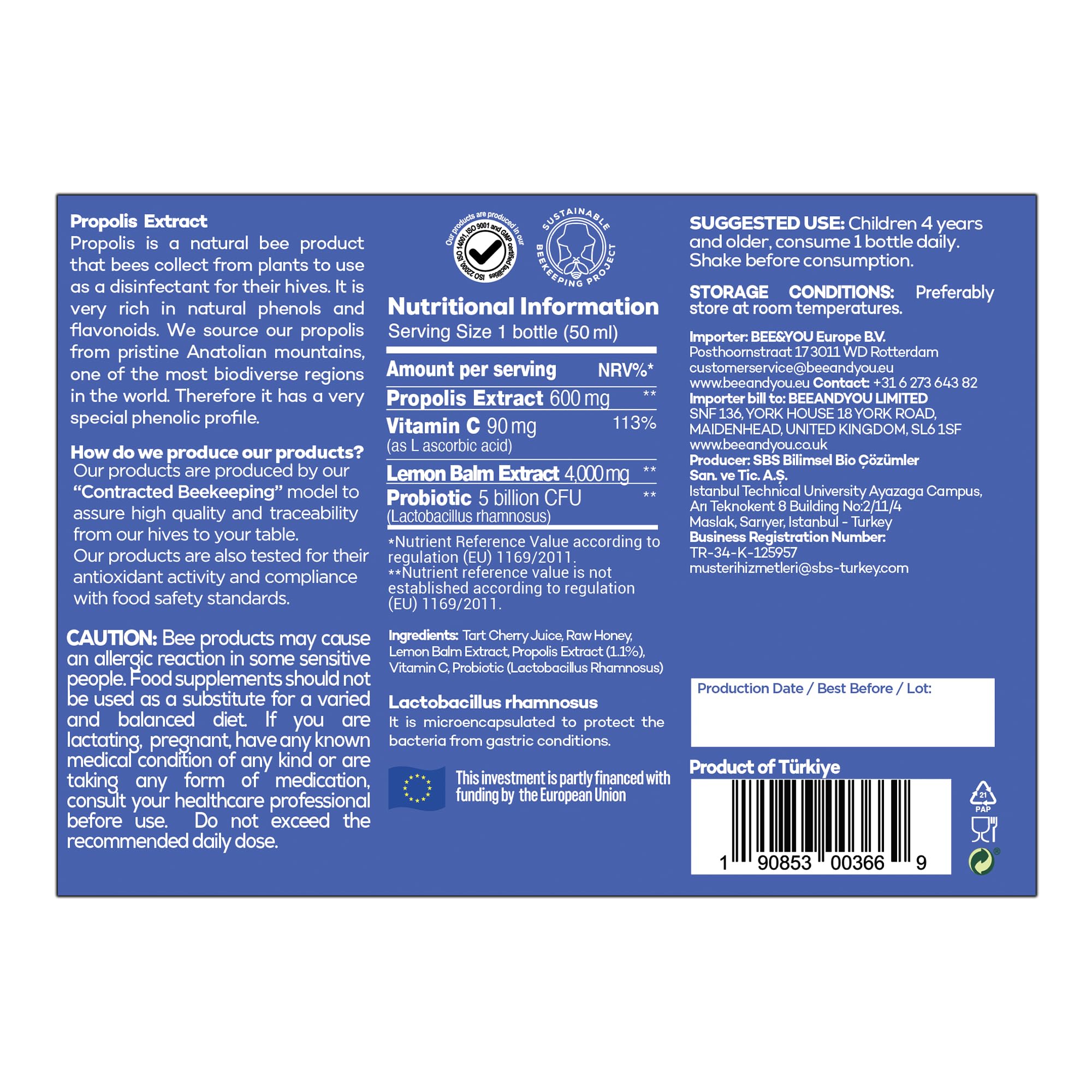 Bee You Enfants Probiotique Lactobacillus — soutien potentiel à la digestion.