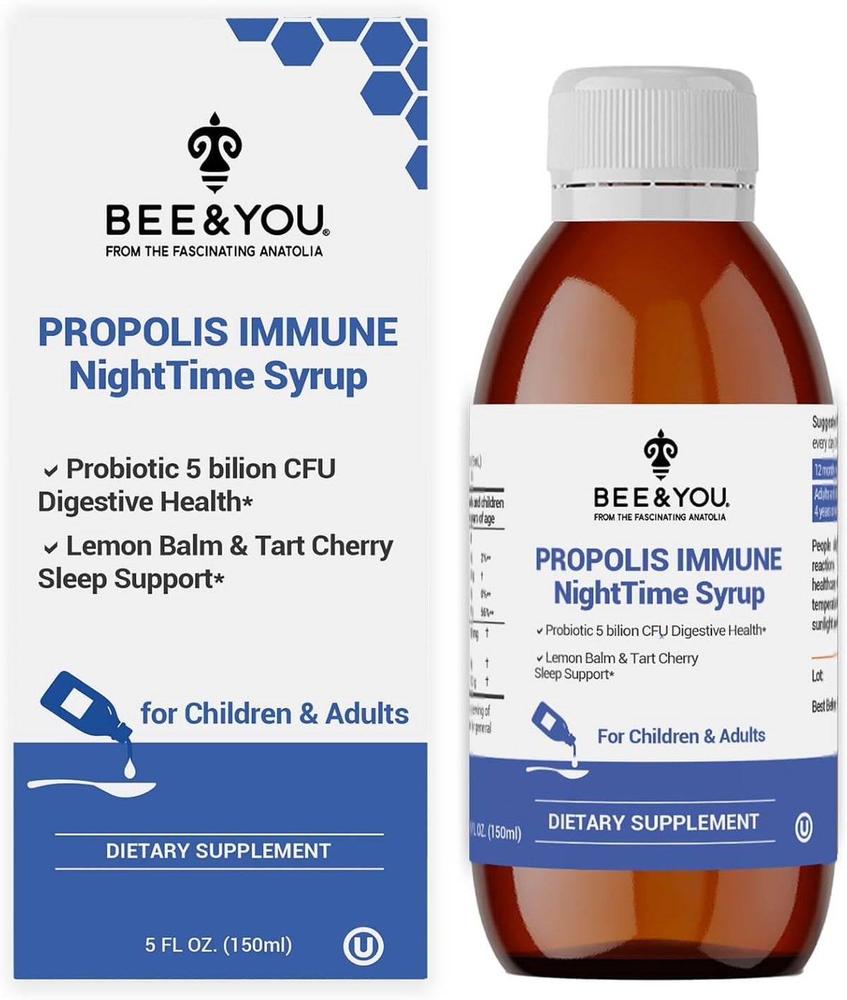 Bee & You Propolis Nuit Sirop – bouteille prête pour le rituel nocturne.