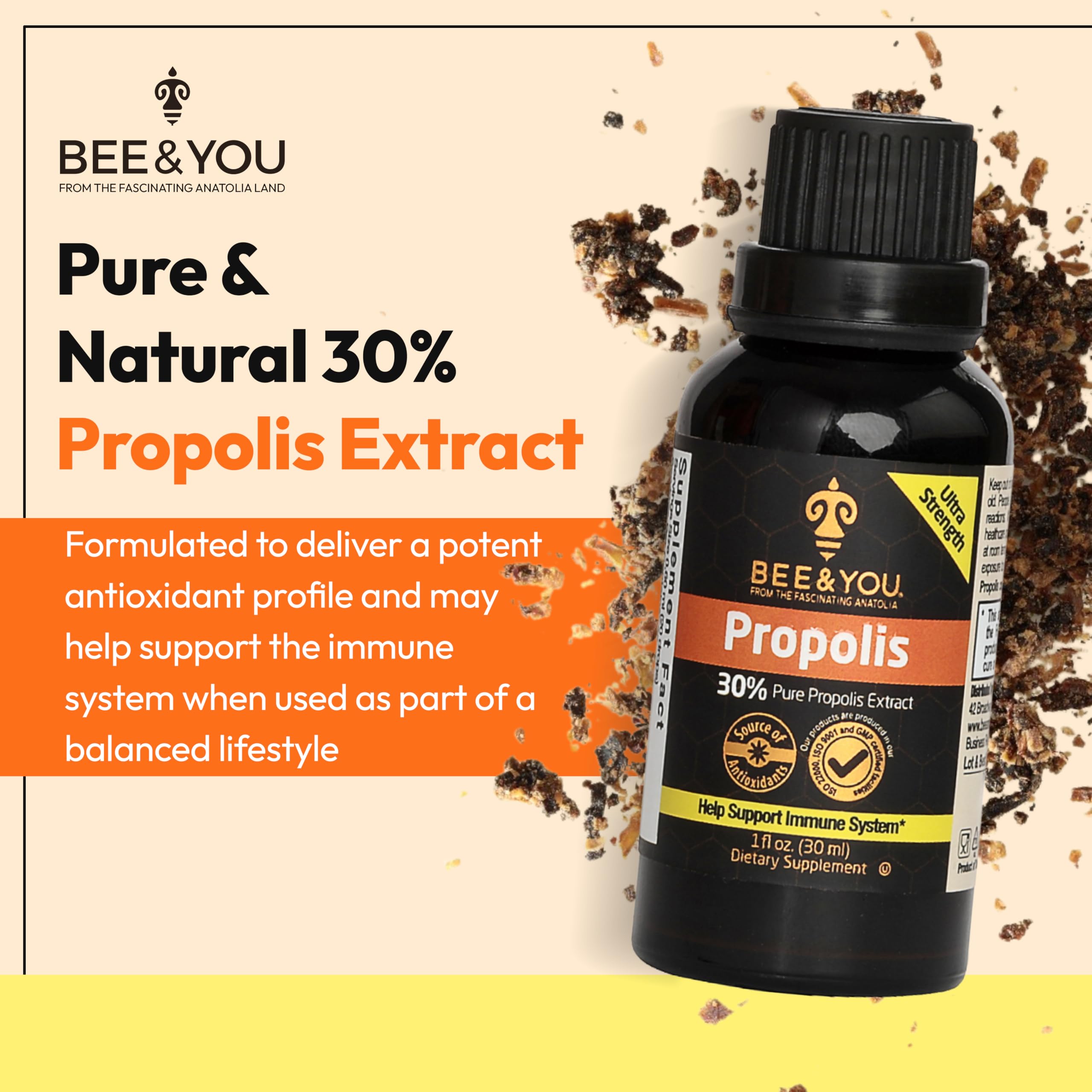 Bee & You Propolis gouttes-applicateur, dosage précis pour usage quotidien.