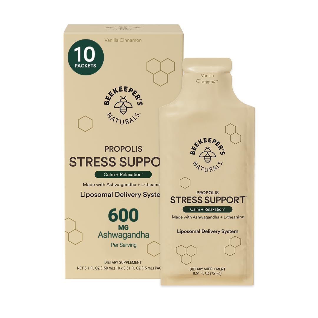 Beekeeper's Naturals Ashwagandha liposomale, bouteille: soutien potentiel au calme après le travail