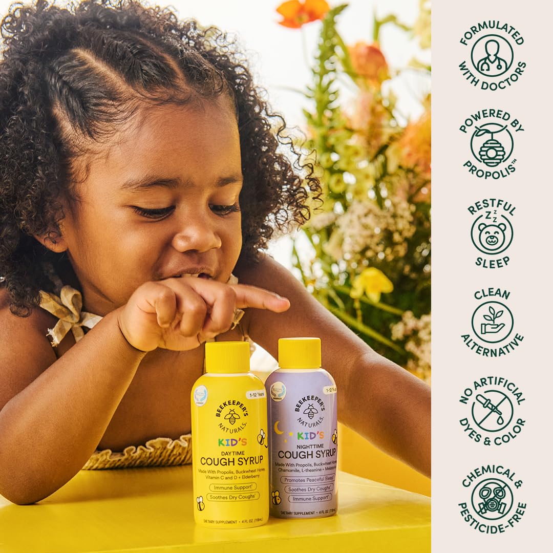 Beekeeper's Naturals Ingrédients Sureau, vitamine C et D – soutien immunitaire naturel.