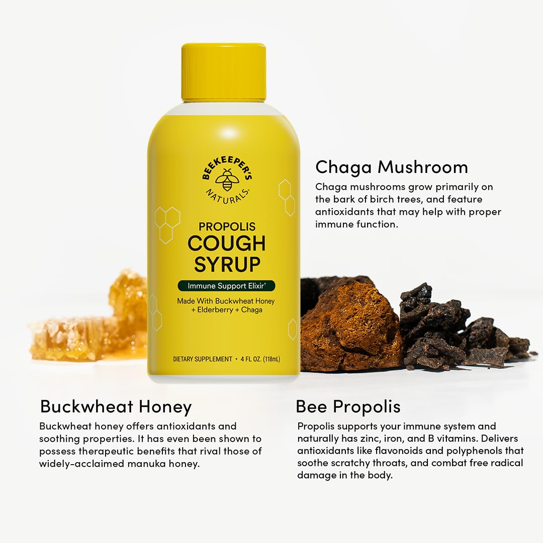 Beekeeper's Naturals Miel de Sarrasin – texture riche pour gorge sensible.