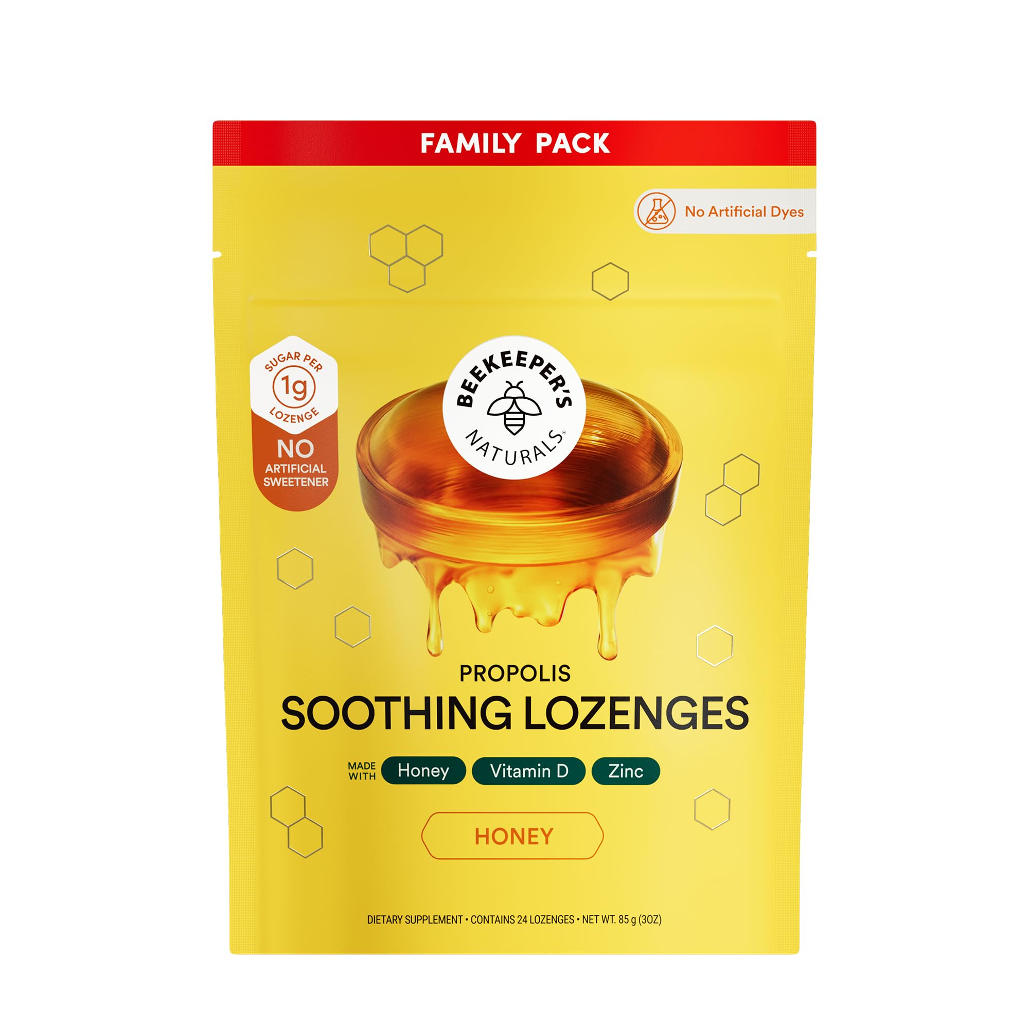 Beekeeper's Naturals pastilles miel pour gorge — douceur et réconfort.
