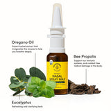 Beekeeper's Naturals Propolis Nasal Rinse Max, étiquette verte – produit naturel et sûr.
