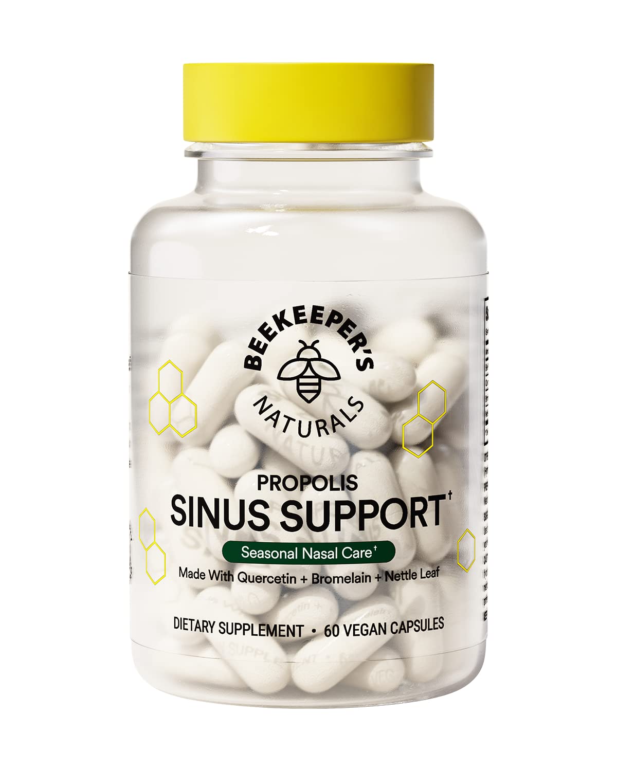 Beekeeper's Naturals propolis - bouteille visible, soutien nasal naturel.