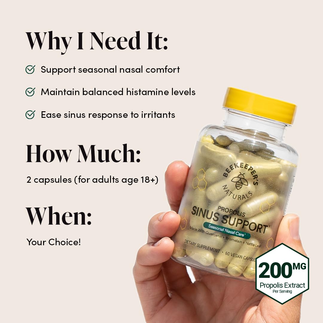 Beekeeper's Naturals bromélaïne - comprimés, support sinus quotidien.