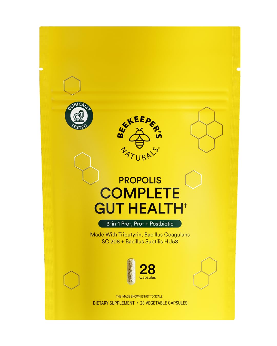 Beekeeper's Naturals Complete Gut Health, bouteille de capsules, favorise l'équilibre digestif