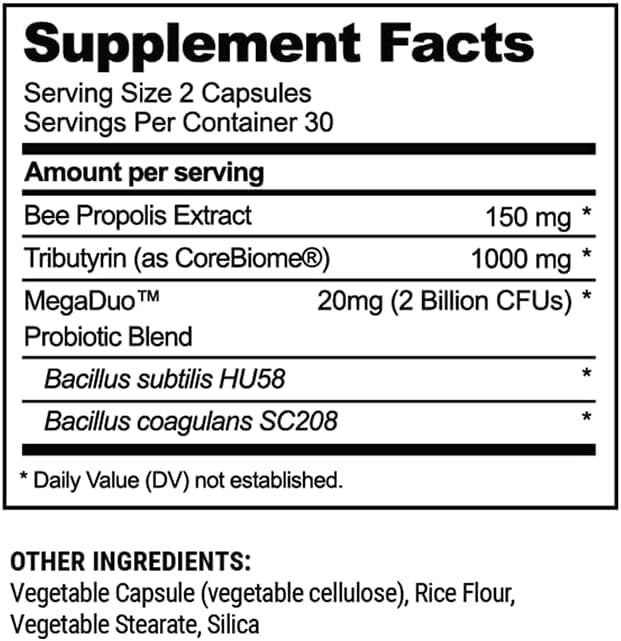 Beekeeper's Naturals CoreBiome postbiotique, régulation éventuelle de l'inflammation intestinale