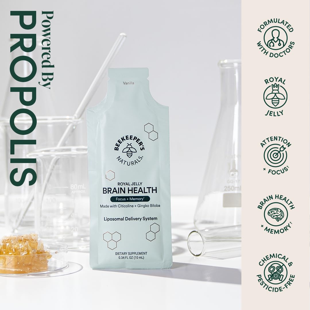 Gelée royale Beekeeper's Naturals 250 mg — soutien cognitif potentiel.