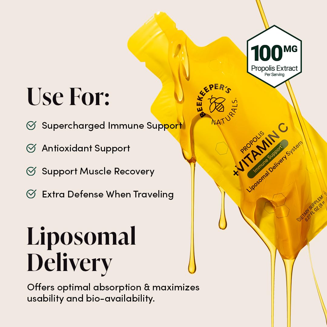 Beekeeper's Naturals Vitamine C 1000mg Liposomal, meilleure absorption possible.