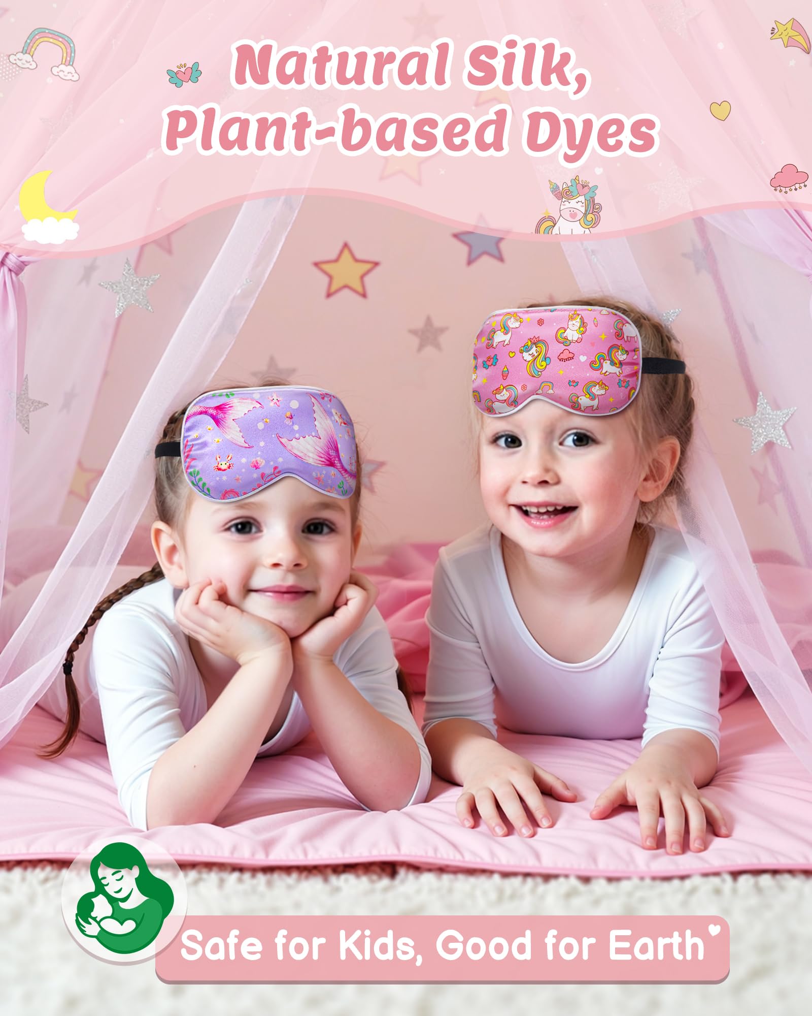 Détail boucle reglable BeeVines masque soie enfant ajustement facile