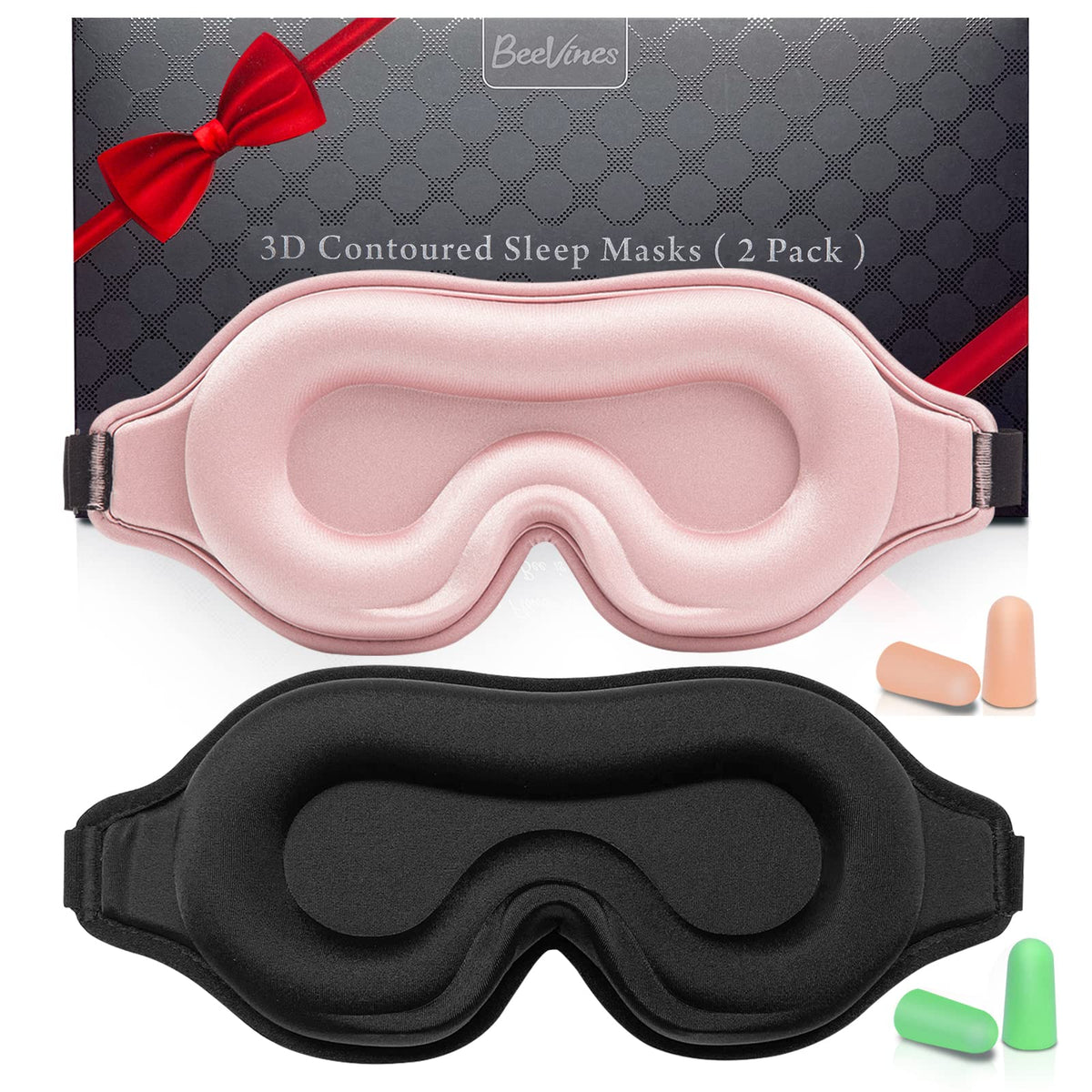BeeVines masque sommeil 3D contour – espace autour des yeux pour extensions de cils sans pression.