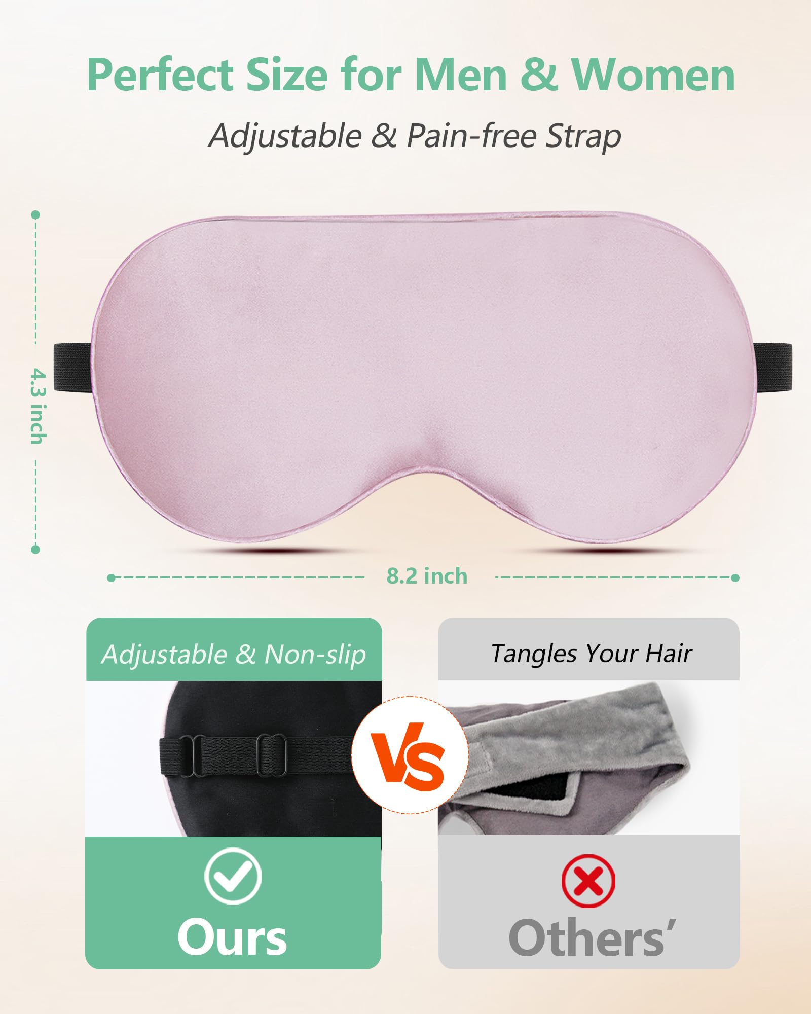 BeeVines masque bandeau ajustable, ajustement personnalisé sans pression.