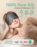 BeeVines masque sommeil en soie de mûrier gris galaxie pour voyage léger et repos.