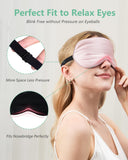 BeeVines masque yeux soie Mulberry, occultation totale pour le voyage.
