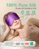 BeeVines masque sommeil soie Mulberry noir reglable ajuste sans pression