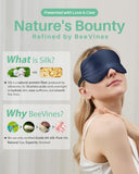 BeeVines masque yeux soie de mûrier sans pression autour du nez et des tempes.