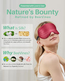 BeeVines masque yeux soie mulberry méditation pose, facilite la détente