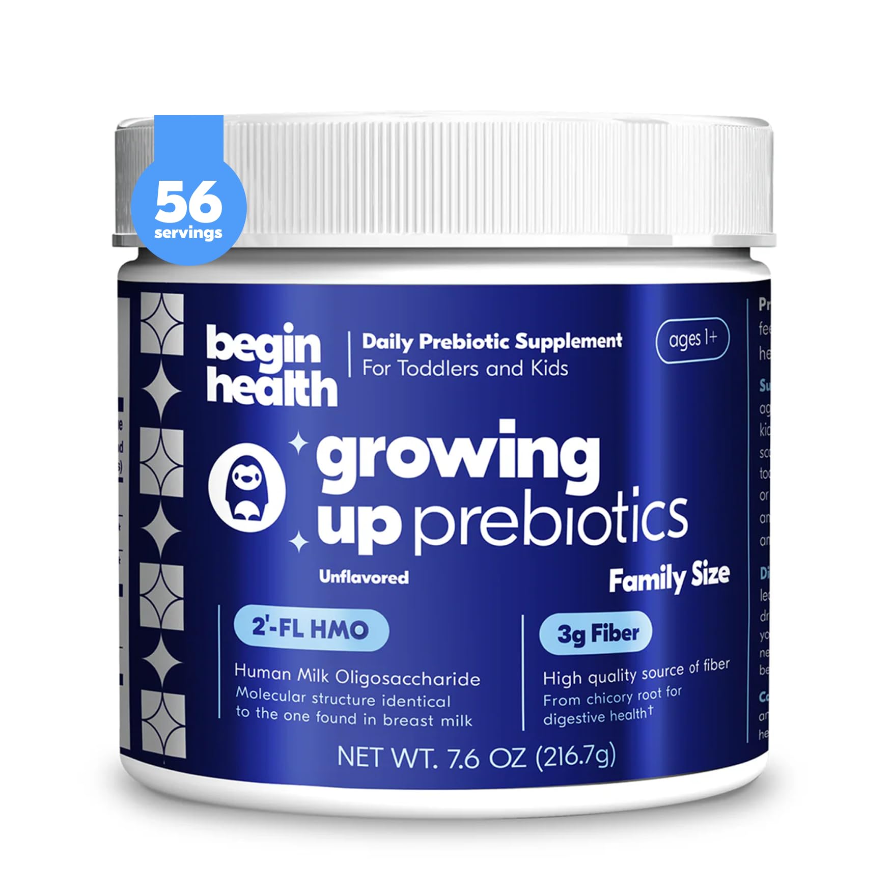 Begin Health Growing Up Prébiotics – bouteille facile à ajouter au quotidien pour une digestion douce