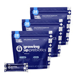 Begin Health Growing Up Prebiotics – emballage pratique pour les familles et les enfants.