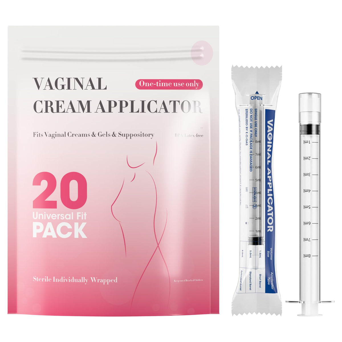 BeHerk applicateur 8ml, embout lisse, insertion confortable et précise.