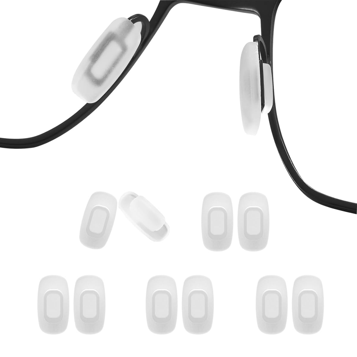 BEHLINE pads nez rectangulaires insertion pour lunettes, confort durable sans pression.