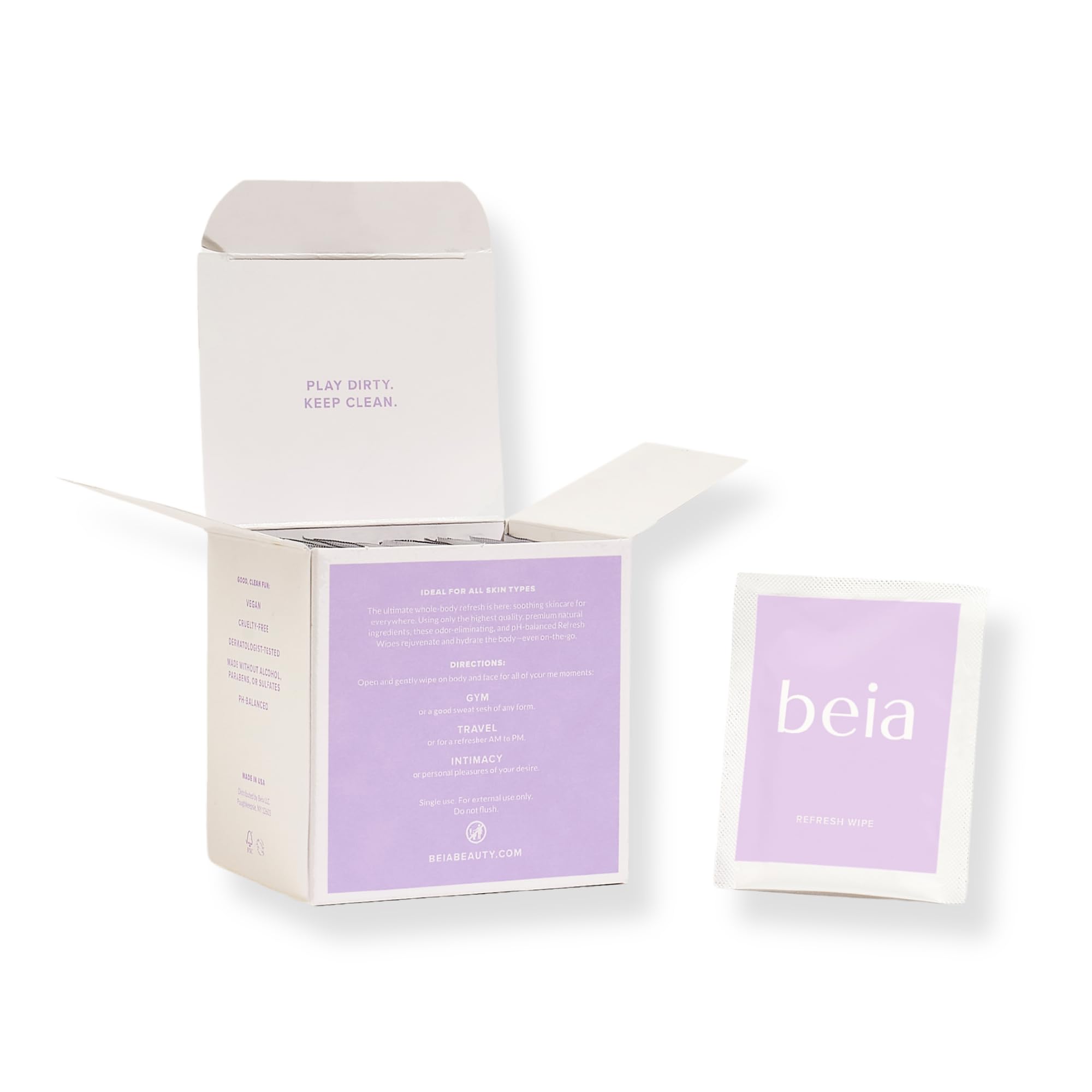 Beia lingettes vegan et sans cruauté pour votre routine quotidienne.