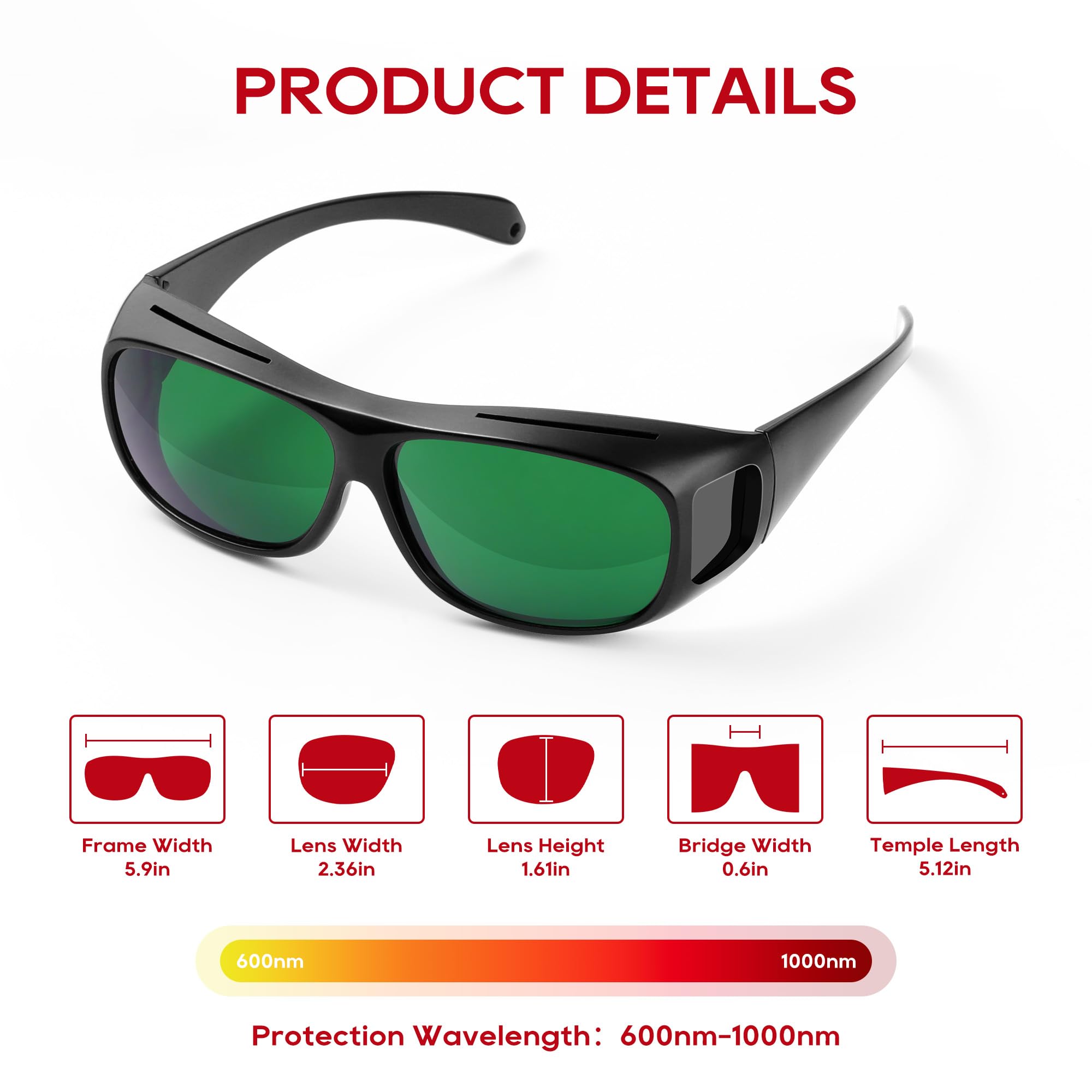BEICHEN Lunettes protection yeux design moderne pour séance à domicile.