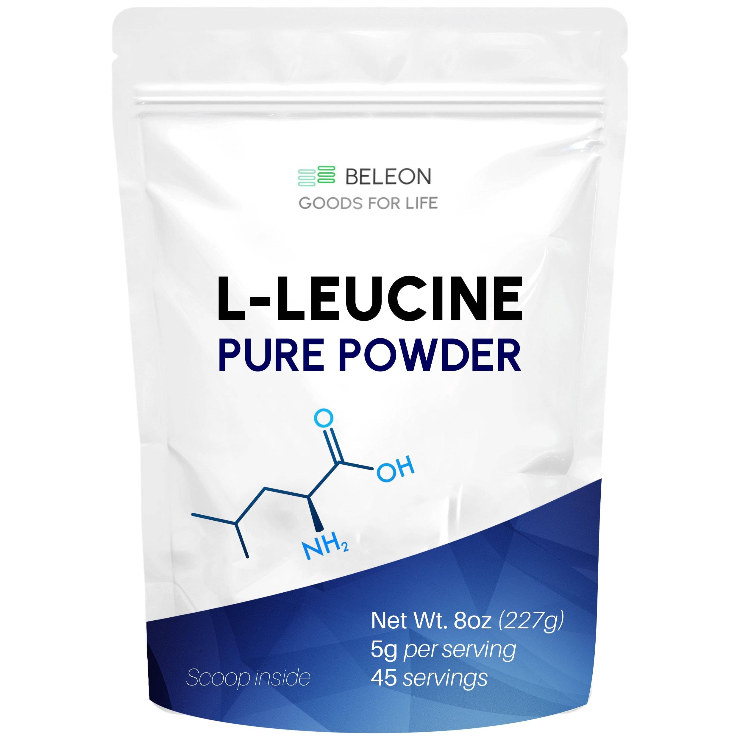 Beleon Poudre L-Leucine — bouteille 227 g prête pour récupération après l’effort.